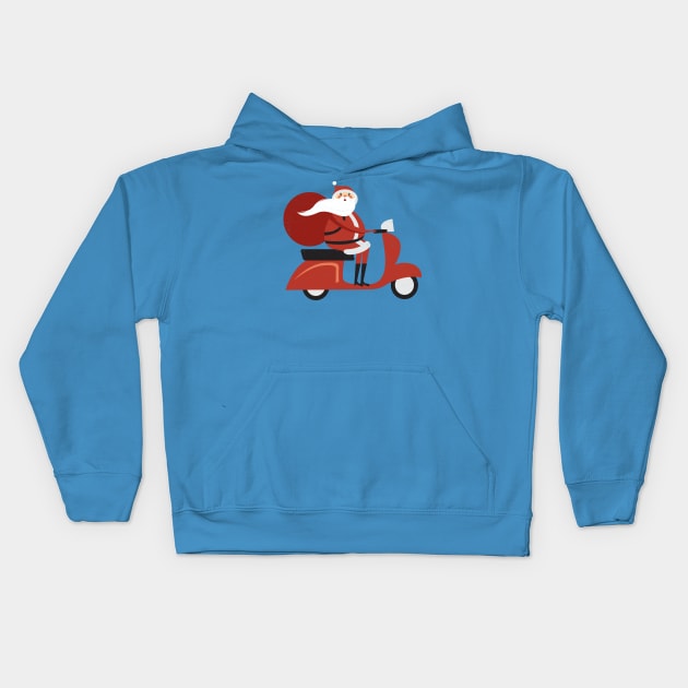 santa ride Kids Hoodie by MZeeDesigns